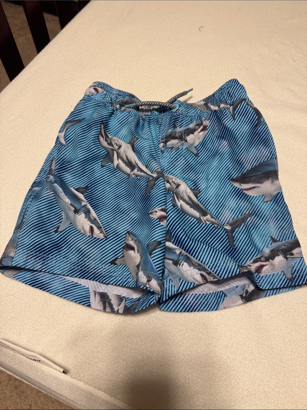 wonder nation Blue Shark Pattern Swim Trunks